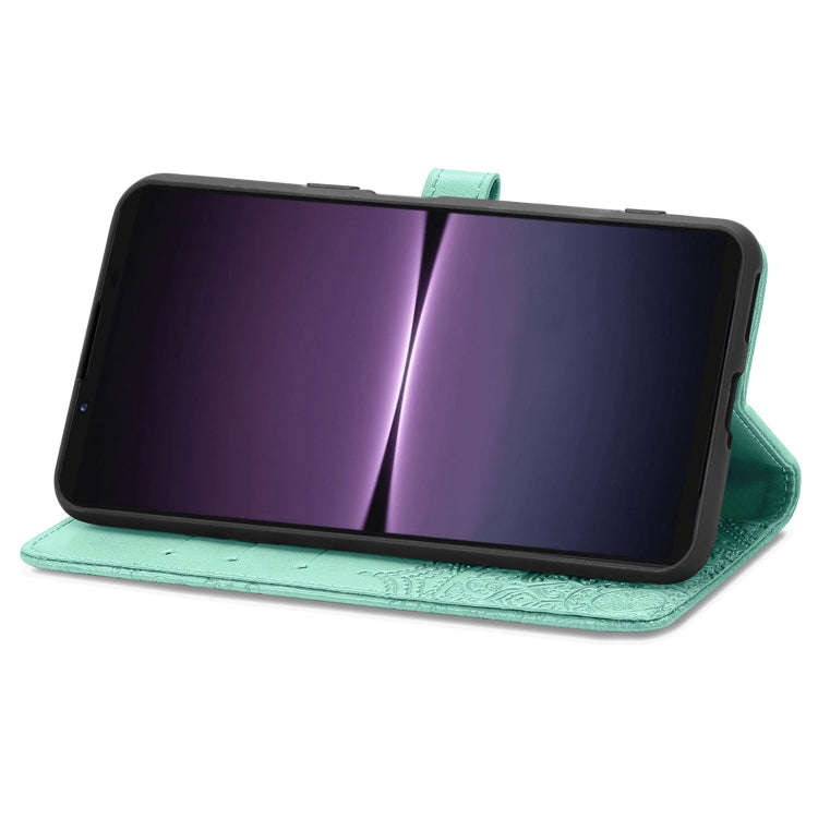 For Sony Xperia 1 IV Mandala Flower Embossed Leather Phone Case(Green)