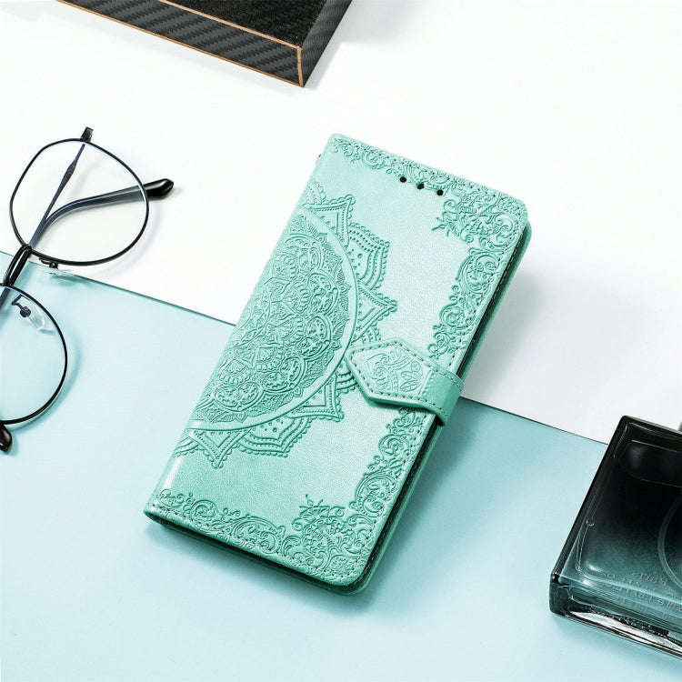 For Sony Xperia 1 IV Mandala Flower Embossed Leather Phone Case(Green)