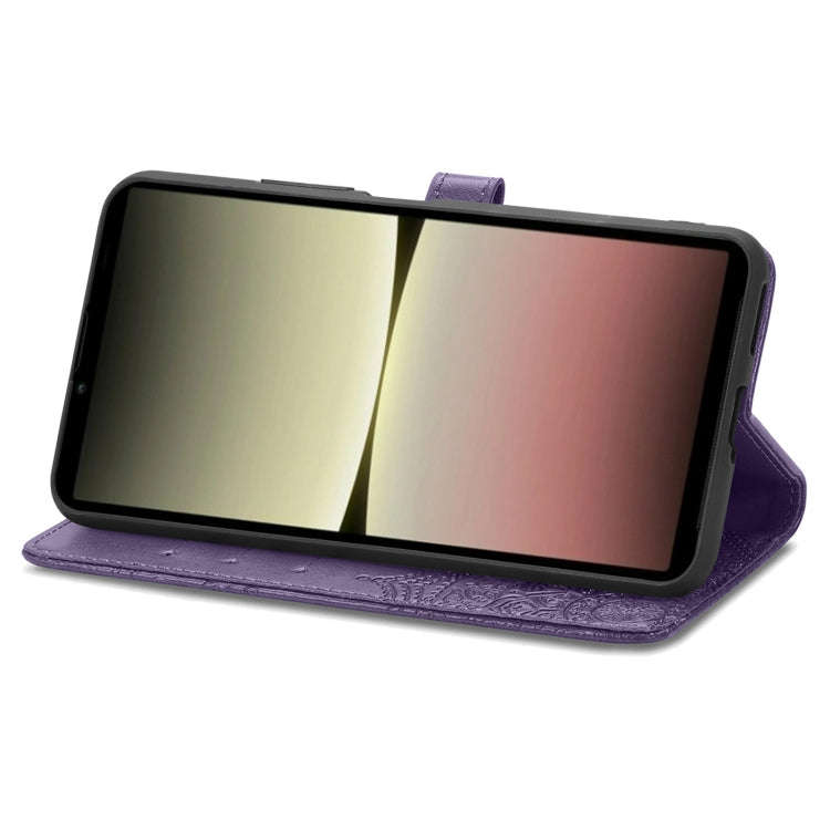 For Sony Xperia 10 IV Mandala Flower Embossed Leather Phone Case(Purple)