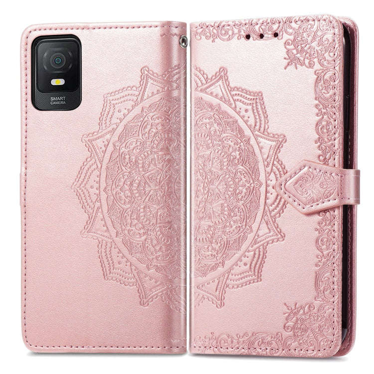 For TCL 403 Mandala Flower Embossed Leather Phone Case(Rose Gold)