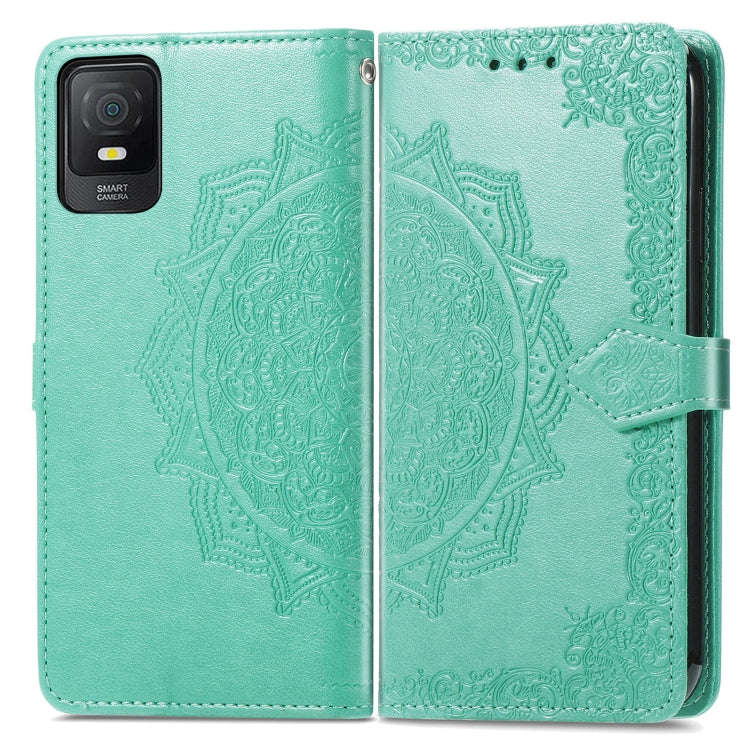 For TCL 403 Mandala Flower Embossed Leather Phone Case(Green)