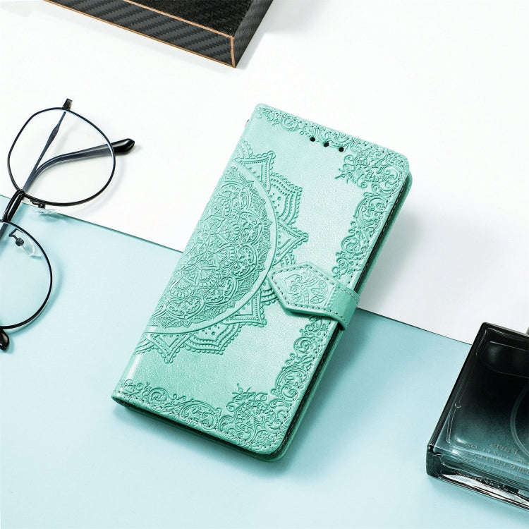 For TCL 403 Mandala Flower Embossed Leather Phone Case(Green)