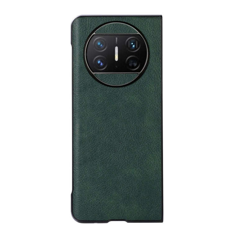 For Huawei Mate X3 Two-color Litchi Texture PU Phone Case(Green)