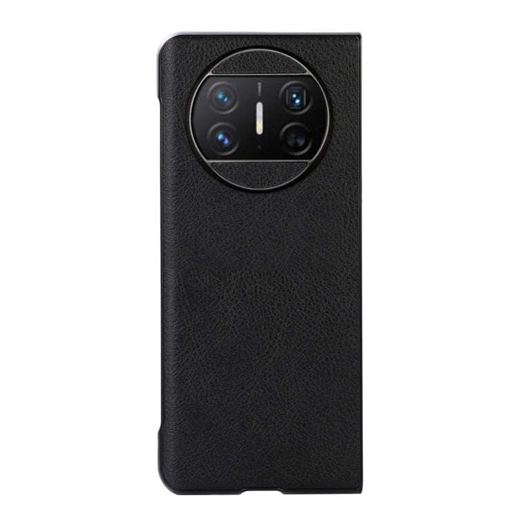 For Huawei Mate X3 Two-color Litchi Texture PU Phone Case(Black)