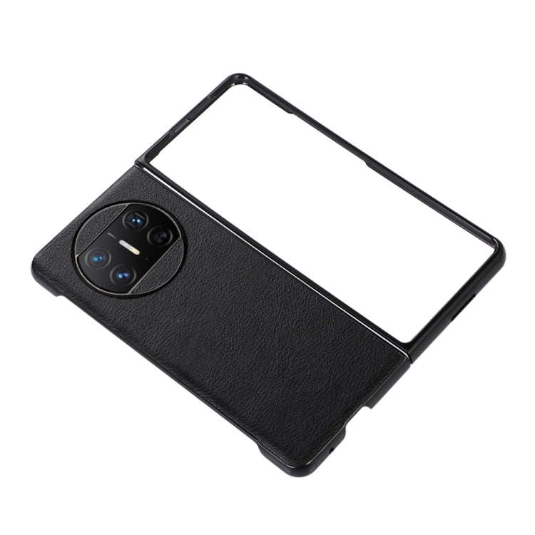 For Huawei Mate X3 Two-color Litchi Texture PU Phone Case(Black)