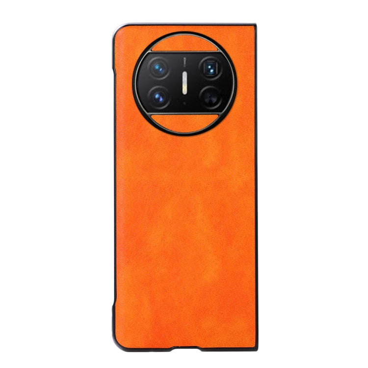 For Huawei Mate X3 Two-color Litchi Texture PU Phone Case(Orange)