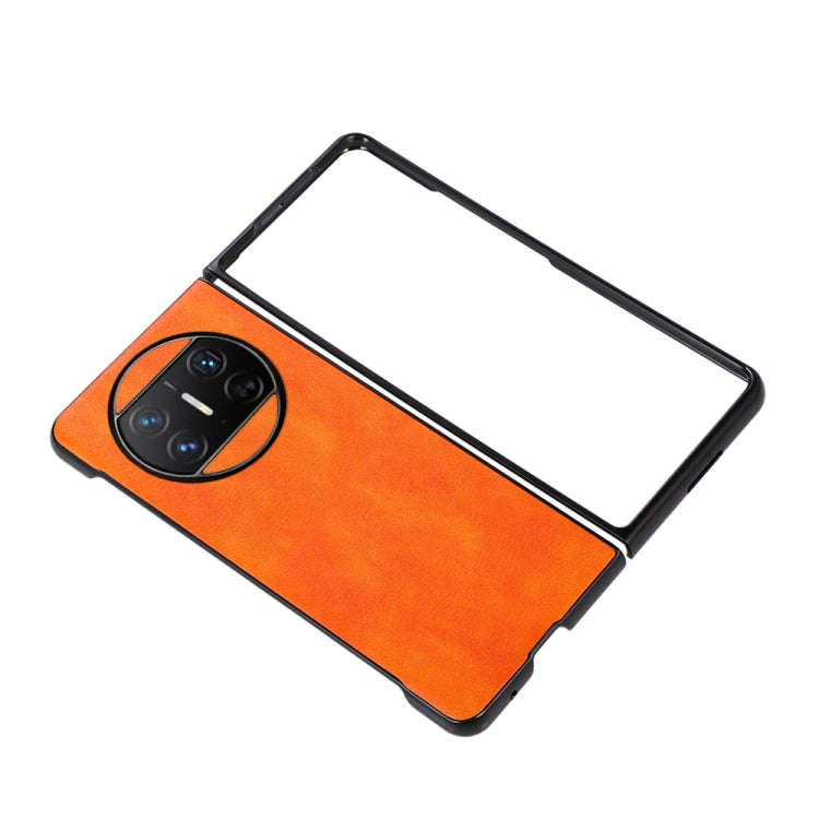 For Huawei Mate X3 Two-color Litchi Texture PU Phone Case(Orange)