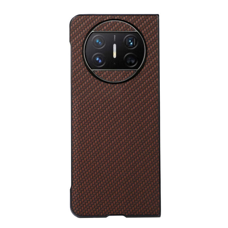 For Huawei Mate X3 Carbon Fiber Texture Shockproof Protective Phone Case(Brown)