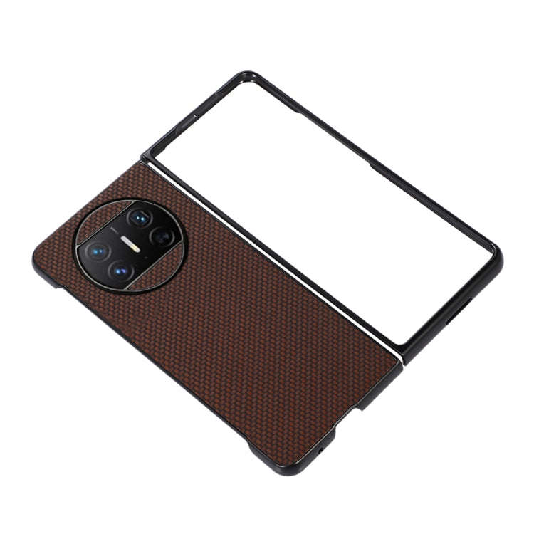 For Huawei Mate X3 Carbon Fiber Texture Shockproof Protective Phone Case(Brown)