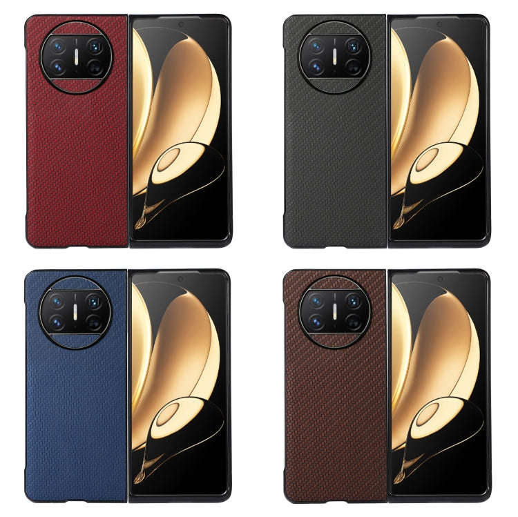 For Huawei Mate X3 Carbon Fiber Texture Shockproof Protective Phone Case(Brown)