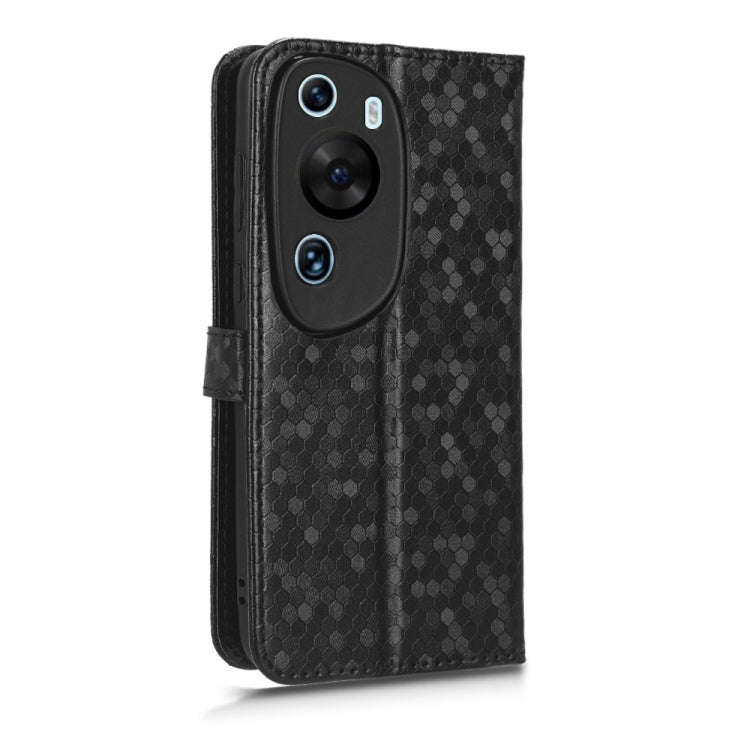 For Huawei P60 Art Honeycomb Dot Texture Leather Phone Case(Black)