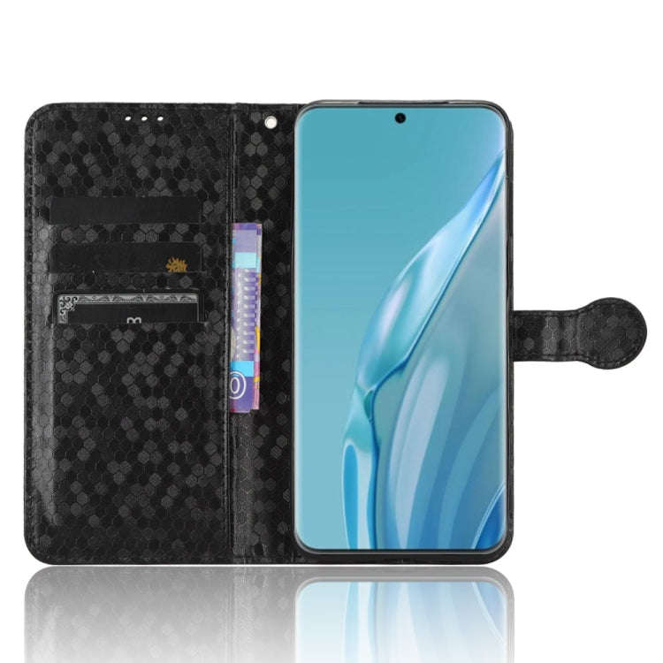 For Huawei P60 Art Honeycomb Dot Texture Leather Phone Case(Black)