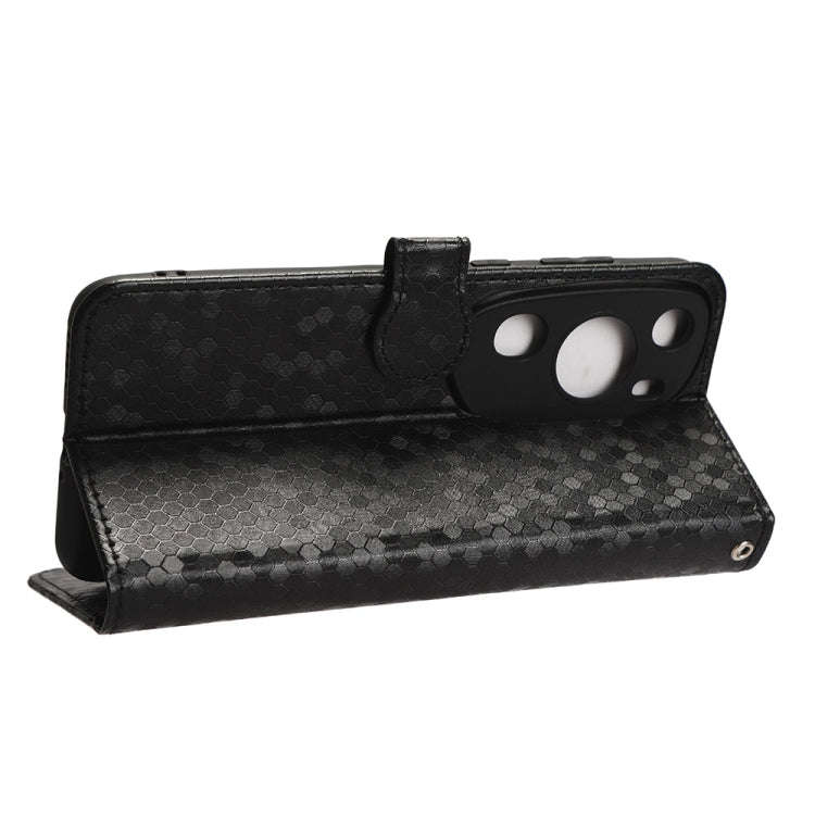 For Huawei P60 Art Honeycomb Dot Texture Leather Phone Case(Black)