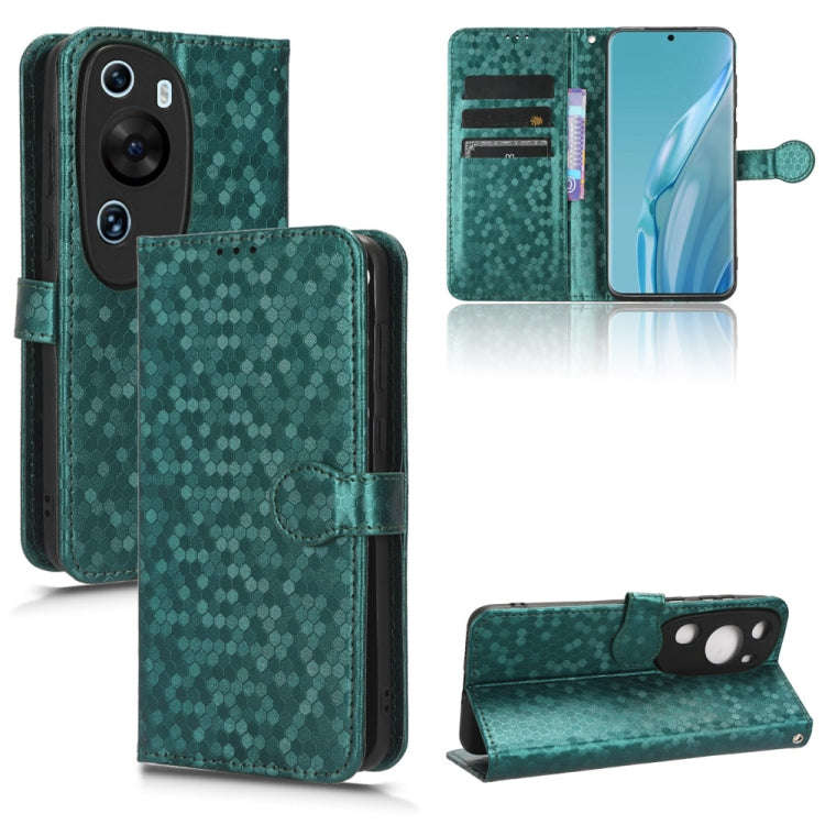 For Huawei P60 Art Honeycomb Dot Texture Leather Phone Case(Green)