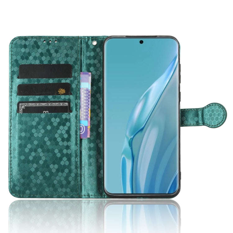 For Huawei P60 Art Honeycomb Dot Texture Leather Phone Case(Green)