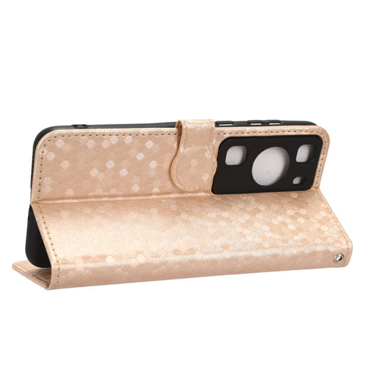 For Huawei P60 / P60 Pro Honeycomb Dot Texture Leather Phone Case(Gold)