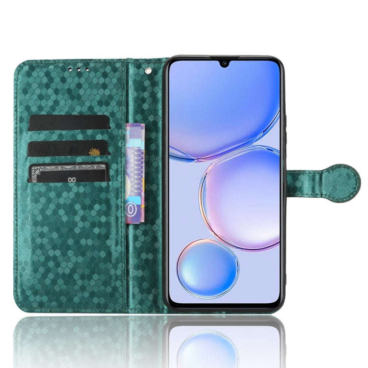 For Huawei Enjoy 60 4G Honeycomb Dot Texture Leather Phone Case(Green)