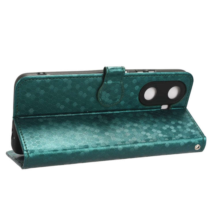 For Huawei Enjoy 60 4G Honeycomb Dot Texture Leather Phone Case(Green)
