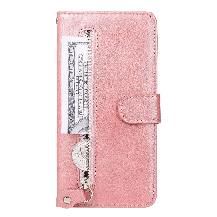 For Honor Magic5 Pro Calf Texture Zipper Leather Phone Case(Rose Gold)