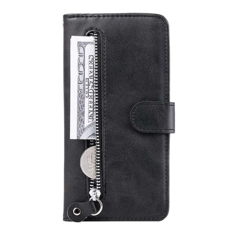 For Honor Magic5 Pro Calf Texture Zipper Leather Phone Case(Black)