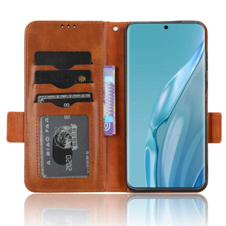 For Huawei P60 Art Symmetrical Triangle Leather Phone Case(Brown)