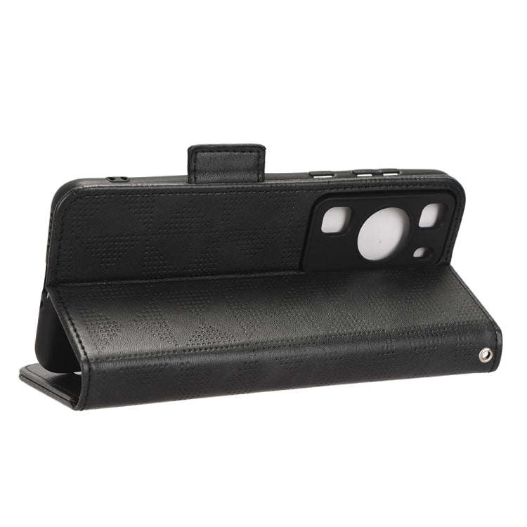 For Huawei P60 / P60 Pro Symmetrical Triangle Leather Phone Case(Black)