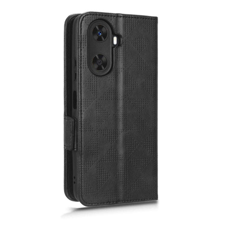 For Huawei Enjoy 60 4G Symmetrical Triangle Leather Phone Case(Black)