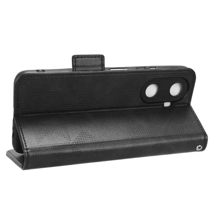 For Huawei Enjoy 60 4G Symmetrical Triangle Leather Phone Case(Black)