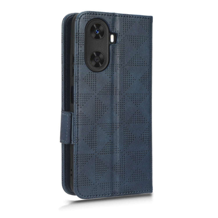 For Huawei Enjoy 60 4G Symmetrical Triangle Leather Phone Case(Blue)
