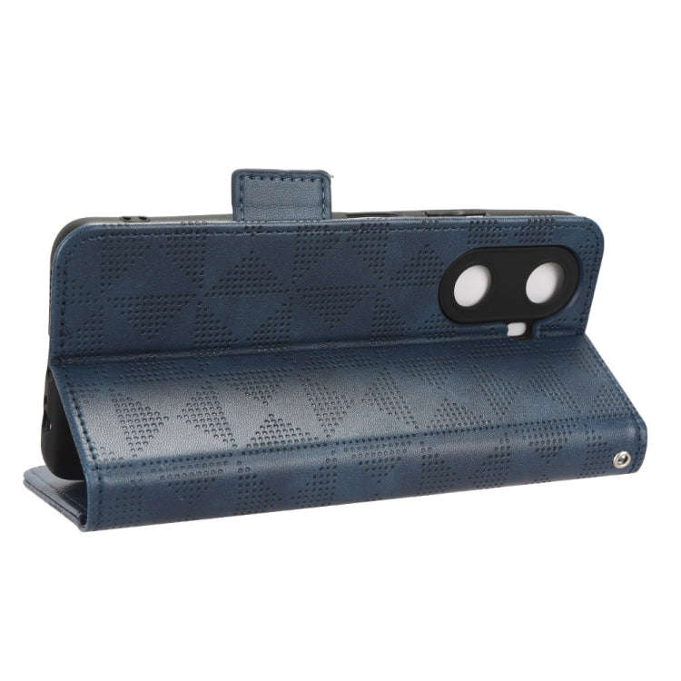 For Huawei Enjoy 60 4G Symmetrical Triangle Leather Phone Case(Blue)