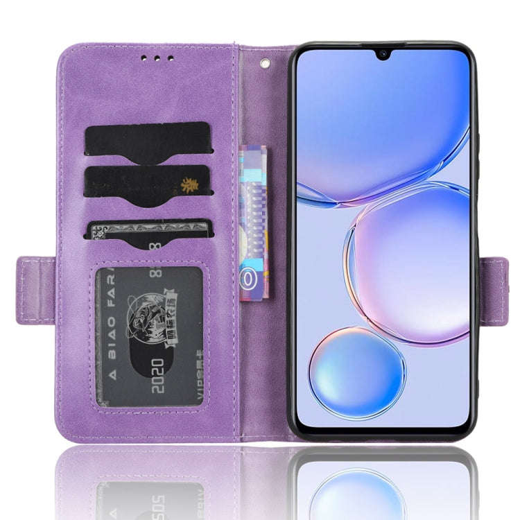 For Huawei Enjoy 60 4G Symmetrical Triangle Leather Phone Case(Purple)