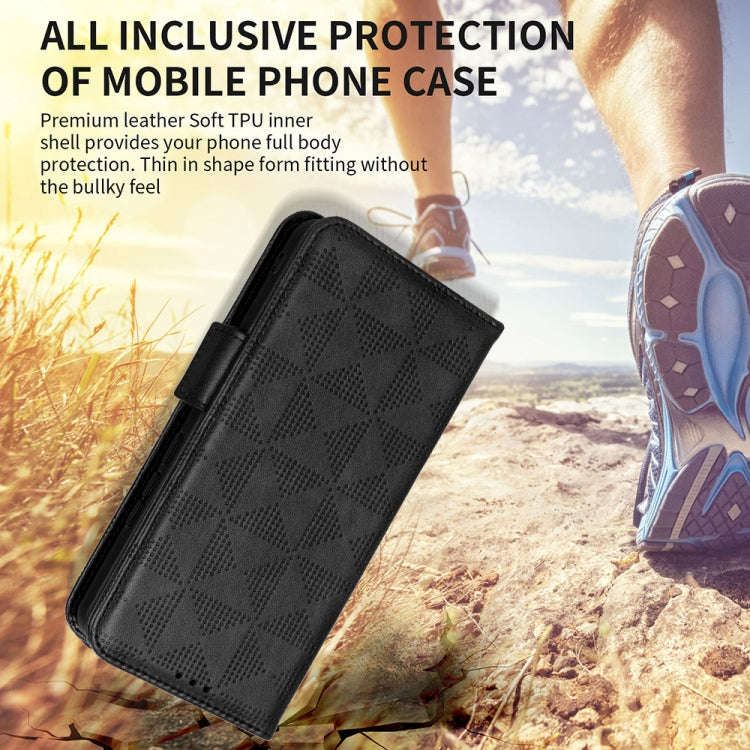 For Huawei Enjoy 60 4G Symmetrical Triangle Leather Phone Case(Purple)