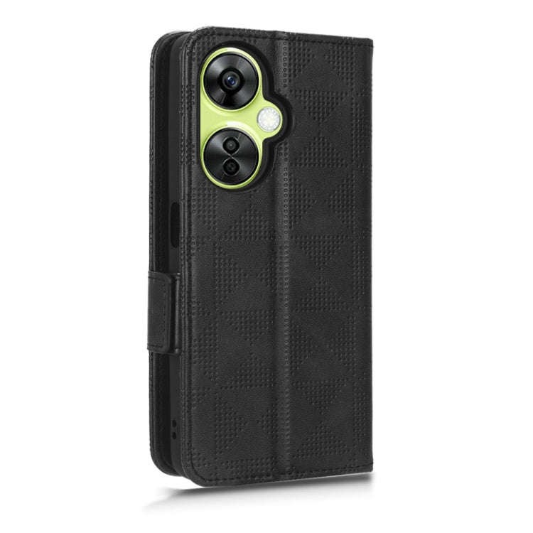 For OnePlus Nord CE 3 Symmetrical Triangle Leather Phone Case(Black)