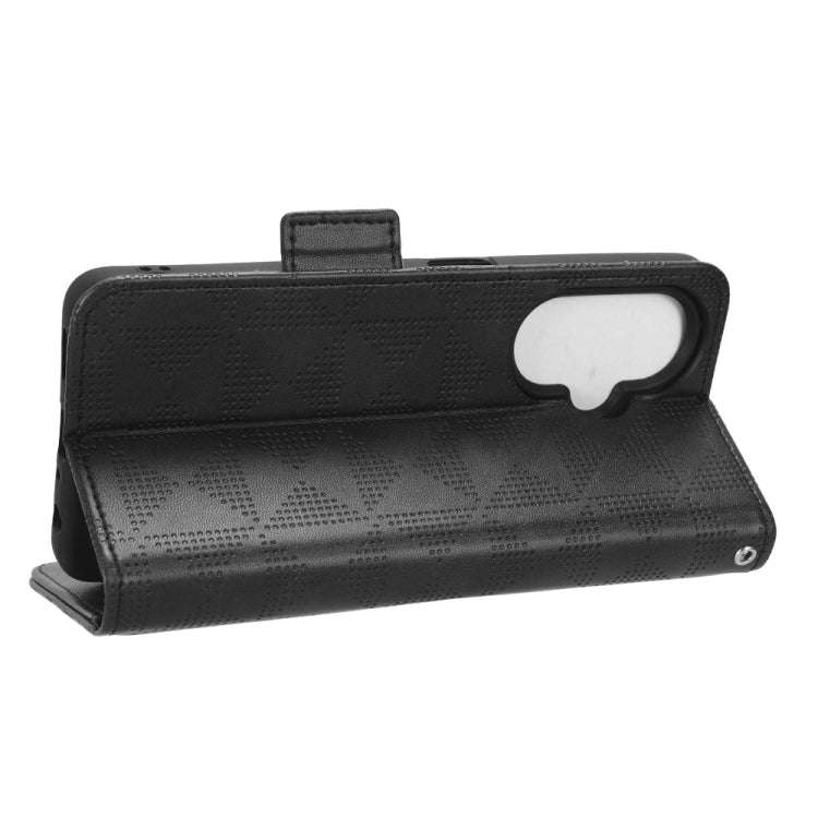 For OnePlus Nord CE 3 Symmetrical Triangle Leather Phone Case(Black)