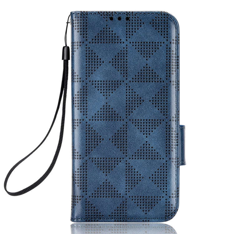 For OnePlus Nord CE 3 Symmetrical Triangle Leather Phone Case(Blue)