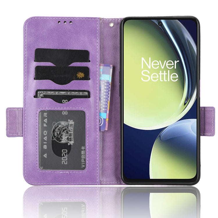 For OnePlus Nord CE 3 Symmetrical Triangle Leather Phone Case(Purple)