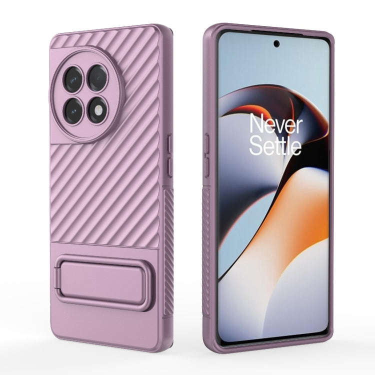 For OnePlus Ace 2 5G Wavy Texture TPU Phone Case with Lens Film(Purple)