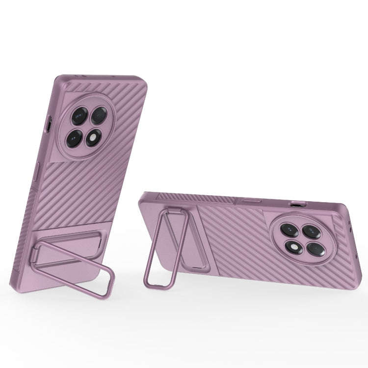 For OnePlus Ace 2 5G Wavy Texture TPU Phone Case with Lens Film(Purple)