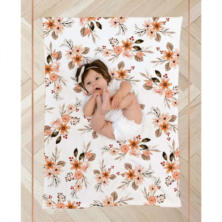 Newborn Baby Three-piece Swaddling Scarf  Cap Headband(Flower-1)