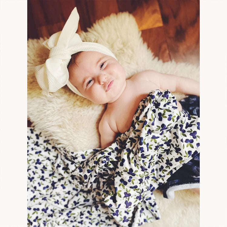 Newborn Baby Three-piece Swaddling Scarf  Cap Headband(Flower-1)