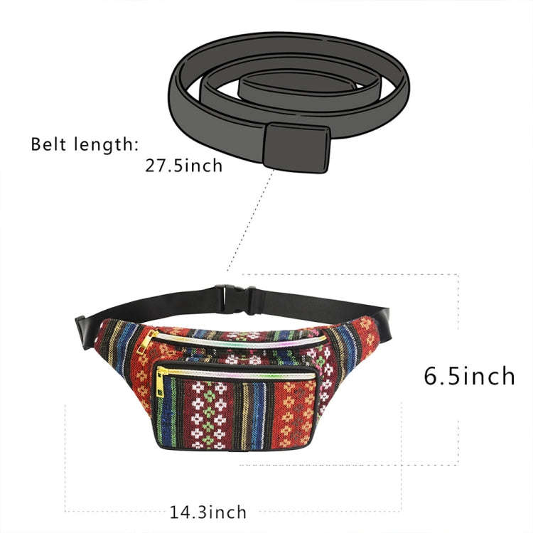 Outdoor Sports Bohemian Ethnic Style Fashion Waist Bag, Size:34x15cm(Style-A)
