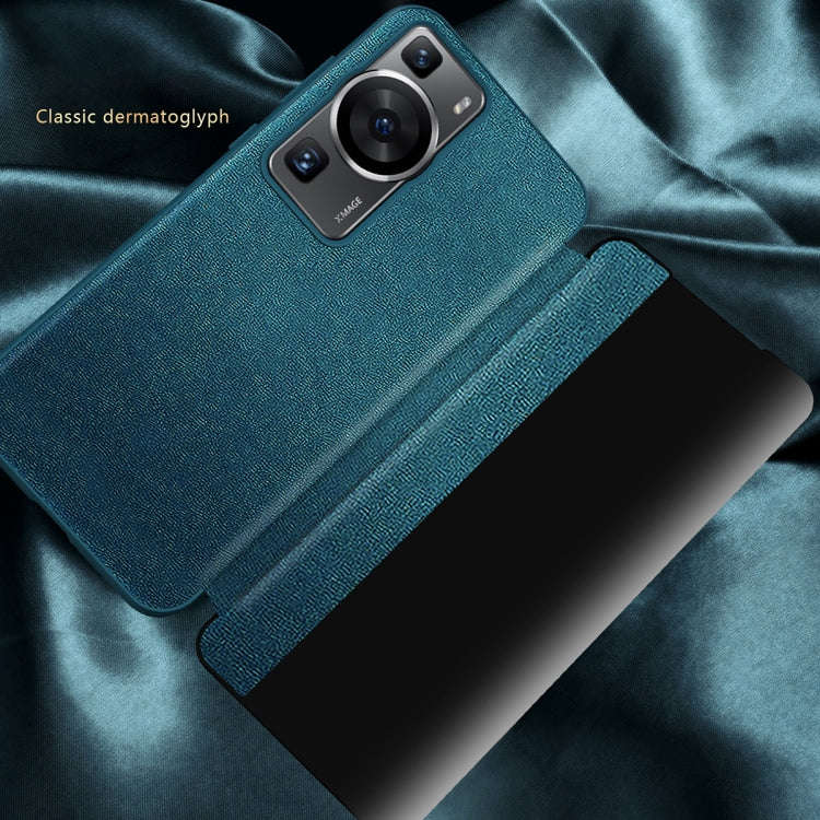For Huawei P60 Pro Leather + TPU Frame Shockproof Phone Case(Black)