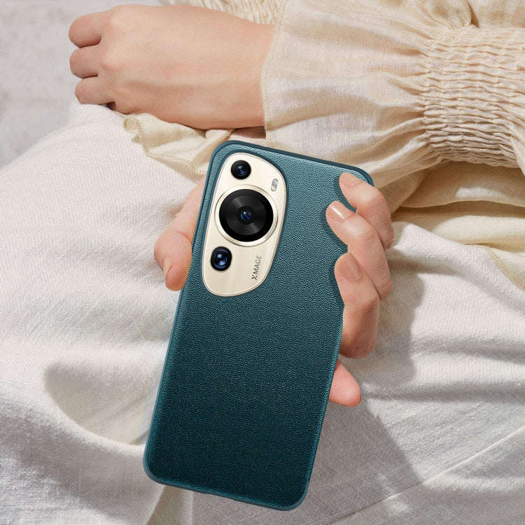 For Huawei P60 Art Leather + TPU Frame Shockproof Phone Case(Green)