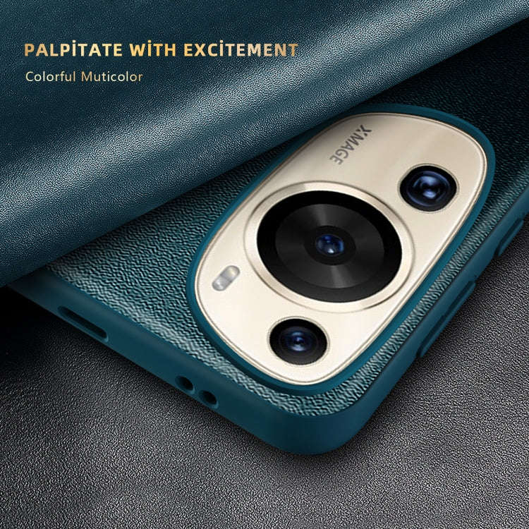 For Huawei P60 Art Leather + TPU Frame Shockproof Phone Case(Black)