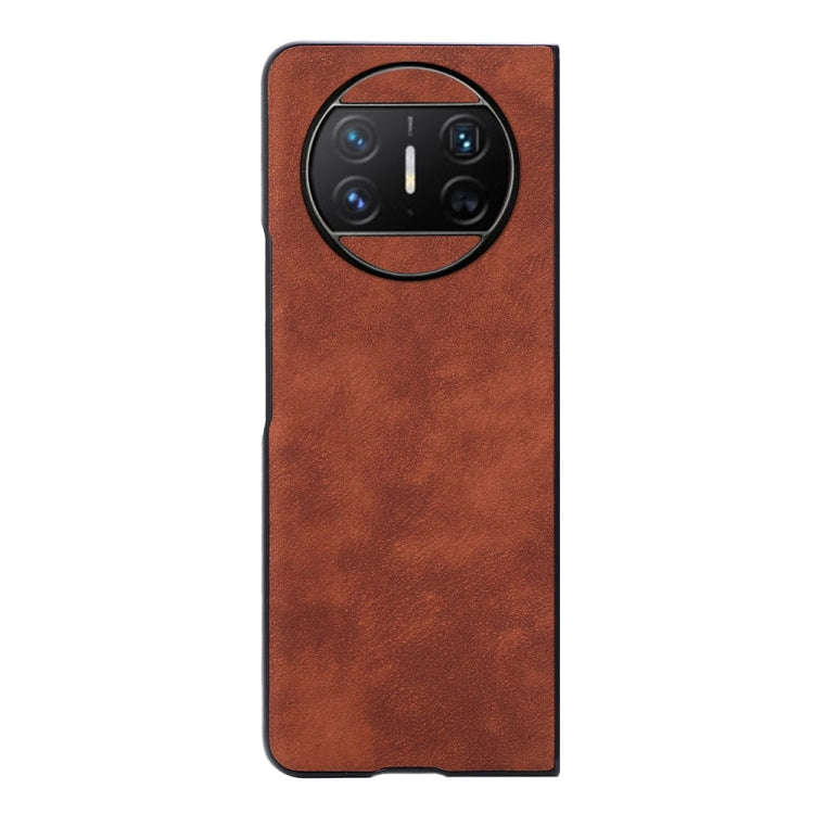 For Huawei Mate X3 Morocco Texture PU Phone Case(Brown)