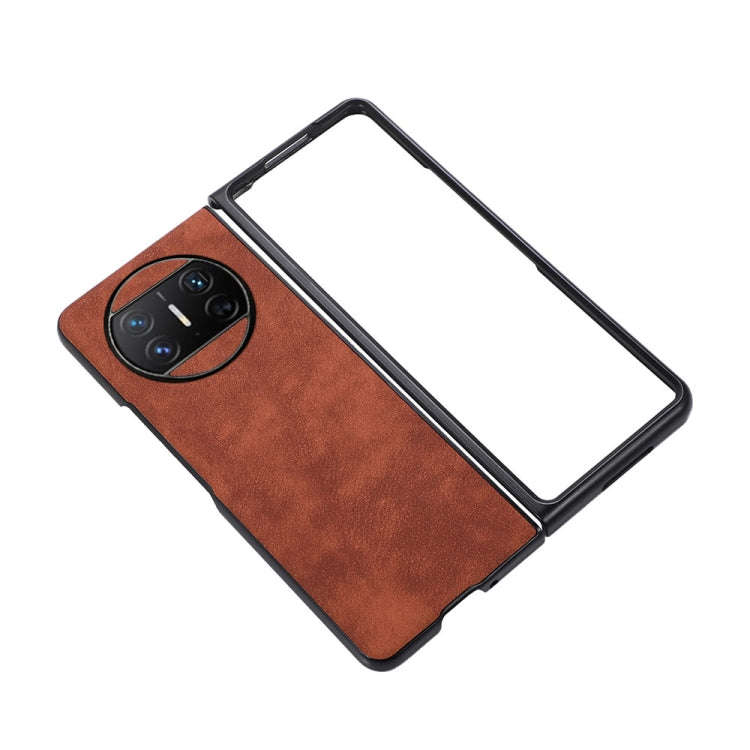 For Huawei Mate X3 Morocco Texture PU Phone Case(Brown)