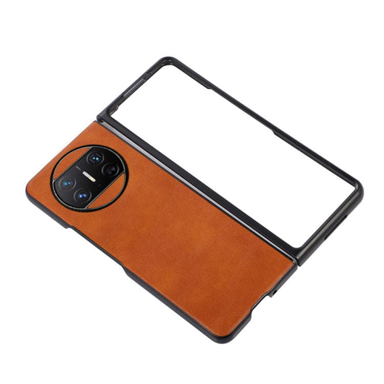 For Huawei Mate X3 Cowhide Texture PU Phone Case(Brown)