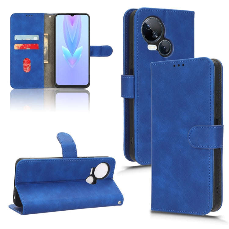For TECNO Spark 10 5G Skin Feel Magnetic Flip Leather Phone Case(Blue)
