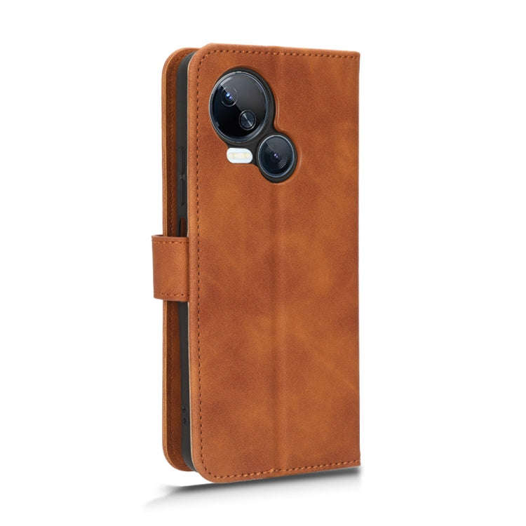 For TECNO Spark 10 5G Skin Feel Magnetic Flip Leather Phone Case(Brown)