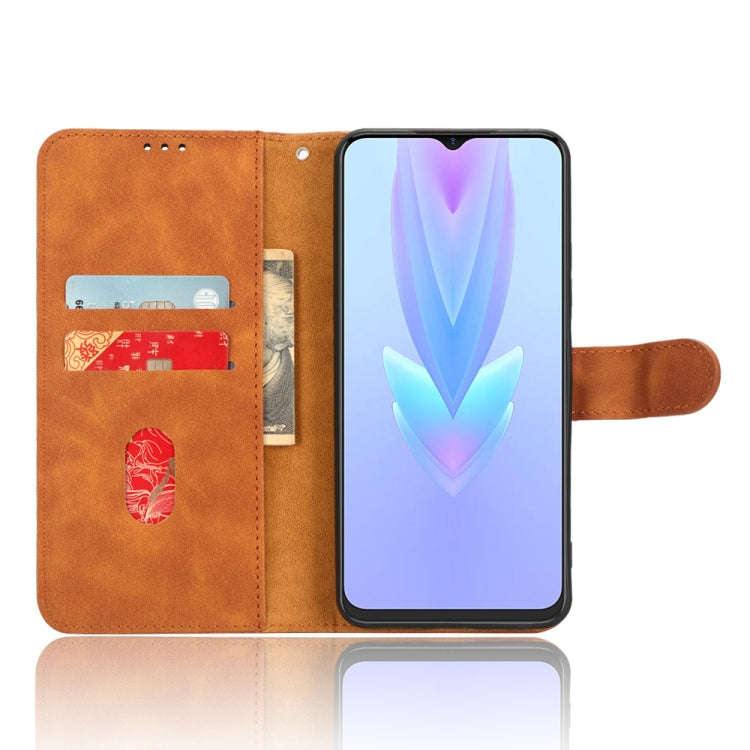 For TECNO Spark 10 5G Skin Feel Magnetic Flip Leather Phone Case(Brown)
